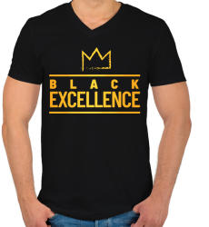 printfashion Black excellence - Férfi V-nyakú póló - Fekete (2262315)