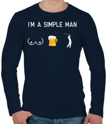 printfashion Egyszerű ember - Férfi hosszú ujjú póló - Sötétkék (2264615)