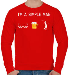printfashion Egyszerű ember - Férfi pulóver - Piros (2264624)