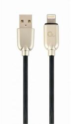 Gembird Cablu de date Gembird Premium rubber, USB 2.0 - Lightning, 1m, Black-Gold (CC-USB2R-AMLM-1M)