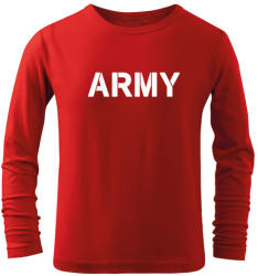 DRAGOWA Tricouri lungi copii Army, rosu