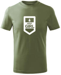 DRAGOWA Tricou de copii scurt Army girl, măsliniu