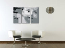 Tablou pictat manual POP Art CHILD 3-piese (tablouri moderne) (YOBPPchild)