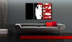 Tablou pictat manual POP Art AL PACINO 3-piese (tablouri) (YOBPPal33)