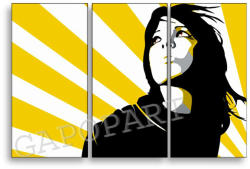 ARTMIE Tablou pictat manual POP Art Woman in SUN 3-piese (tablouri) (YOBPPws)