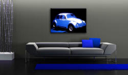 Tablou pictat manual POP Art Volkswagen Beetle 1-piese (YOBPPk)