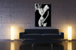 Tablou pictat manual POP Art Nude Woman 1-piese (tablouri) (YOBPPnak)