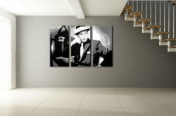 Tablou pictat manual POP Art Frank Sinatra 3-piese (tablouri) (YOBPPsin)