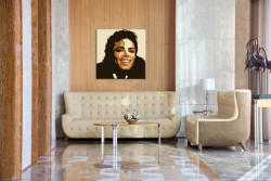 Tablou pictat manual POP ART Michael Jackson 1-piese (YOBPPmj6)