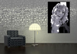 Tablou pictat manual POP Christina Aguilera 1-piese (tablouri) (YOBPPca2)
