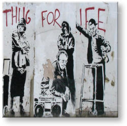 ARTMIE Tablouri PATRAT Street ART - Banksy (tablouri moderne) (XOBBA039K1)