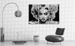  Tablou pictat manual POP Art MADONNA 3-piese (tablouri) (YOBPPma2)
