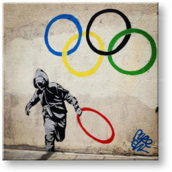 ARTMIE Tablouri PATRAT Street ART - Banksy (tablouri moderne) (XOBBA045K1)