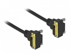 Delock Cablu DVI-D Dual Link 24+1 pini unghi 90 grade T-T 2m Negru, Delock 85898 (85898)
