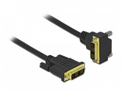 Delock Cablu DVI-D Single Link 18+1 pini drept/unghi 90 grade T-T 2m Negru, Delock 85902 (85902)