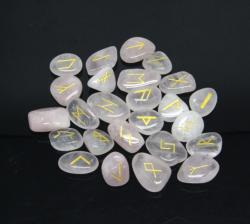 Rune din Cuart Roz - Set 25 Piese - 16-24 x 15-20 mm