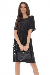 RohBoutique Rochie neagra cu panglica cu buline, ROH - DR4112
