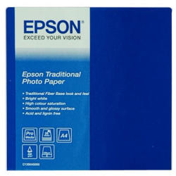 Epson S045050 Traditional Photo Paper, hartie foto, satin, alb, A4, 330 g/m2, 25 buc (C13S045050)