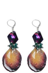 Dannyra Обици с листенца от естествена орхидея и кристали Swarovski My Lovely Lady Dannyra Jewels