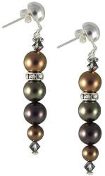 Dannyra Обици с майорски перли в нюансите на кафявото Dannyra Jewels