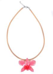 Dannyra Колие с истинска орхидея и копринена верижка модел 14 Dannyra Jewels