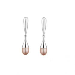 Swan Сребърни обици със сладководни розови перли IE0369L Swan