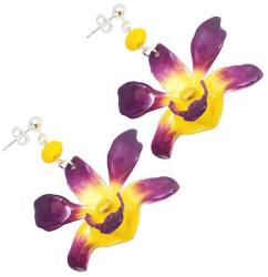 Dannyra Обици с цвят на орхидея Yellow orchid Dannyra Jewels