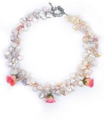 Dannyra Нежно колие от естествени рози, седеф и Swarovski кристали Shine with Rose Dannyra Jewels