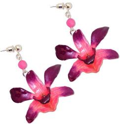 Dannyra Обици с цвят на орхидея Pink orchid Dannyra Jewels