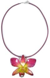 Dannyra Колие с истинска орхидея и копринена верижка модел 4 Dannyra Jewels