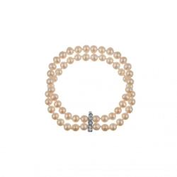 Swan Гривна със сладководни бели перли R018 Swan