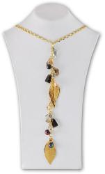Dannyra Колие с листенца от италианско злато, кварц и Swarovski камъни Dannyra Jewels