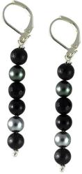 Dannyra Обици от майорски перли, лава камък и оникс Dannyra Jewels