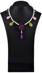 Dannyra Колие с нефрит, кварц, Mayorka перли и истинска мараритка Purple daisy Dannyra Jewels
