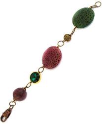 Dannyra Гривна Индия с кожени елементи и кристал Swarovski Dannyra Jewels