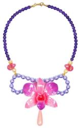 Dannyra Колие с естествена орхидея, аметист, стъклени мъниста и перли Майорка Purple Beauty Dannyra Jewels