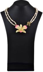 Dannyra Колие с истински цвят на орхидея и мъниста Tenderness Dannyra Jewels
