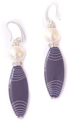 Dannyra Обици с черен оникс и бяла перла Dannyra Jewels