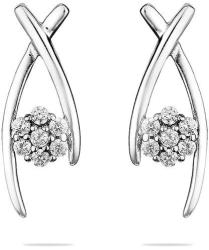 Swan Сребърни обици с камъчета от циркон с японски захват Dancing Stone END544E Swan