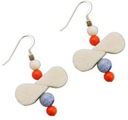 Dannyra Обици с перли на Swarovski, ахат и корал Sand, sea, corals Dannyra Jewels