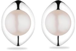 Swan Сребърни обици със сладководни бели перли GE051W Swan