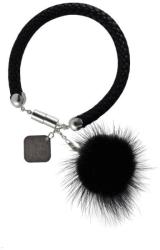 Dannyra Гривна естествен кожа и черен помпон Dannyra Jewels