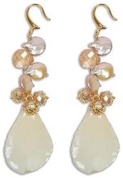 Dannyra Обици с листенца от естествена орхидея, кристали Swarovski и седеф Oh, My Lovely Lady Dannyra Jewels