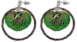 Dannyra Обици с листенца от естествена орхидея Green Island Dannyra Jewels