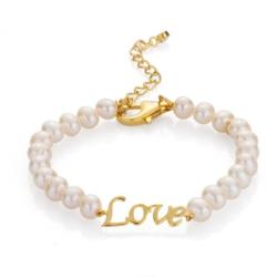 Swan Гривна със сладководни бели перли RLOVEBWG Swan