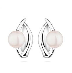 Swan Сребърни обици със сладководни бели перли CAA093EW Swan
