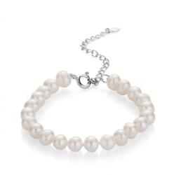 Swan Гривна със сладководни бели перли 7, 5-8мм R04378BW Swan