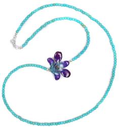 Dannyra Колие от малки тюркоазчета и естествена орхидея Dannyra Jewels