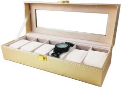 WatchBox Caseta pentru 6 Ceasuri Aurie din piele ecologica - WZ3709 (WZ3709)