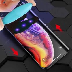 Temp-glass063154 Apple iPhone 11 Pro Max / XS Max teljes lefedettséget biztosító karcálló, ütésálló kijelzővédő üvegfólia UV ragasztóval, UV lámpával , tempered glass, törlőkendővel (Temp-glass063154)